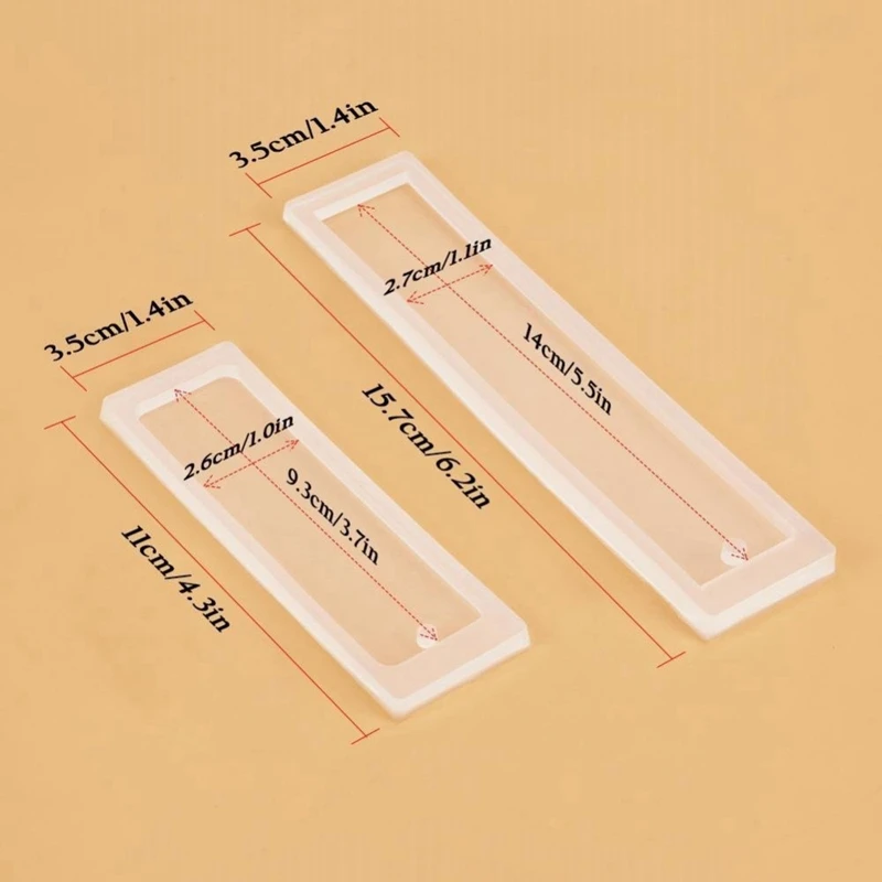 3 Pcs Diy Bookmark Mould Making Epoxy Jewelry Craft Silicone Transparent Mold | Канцтовары для офиса и дома