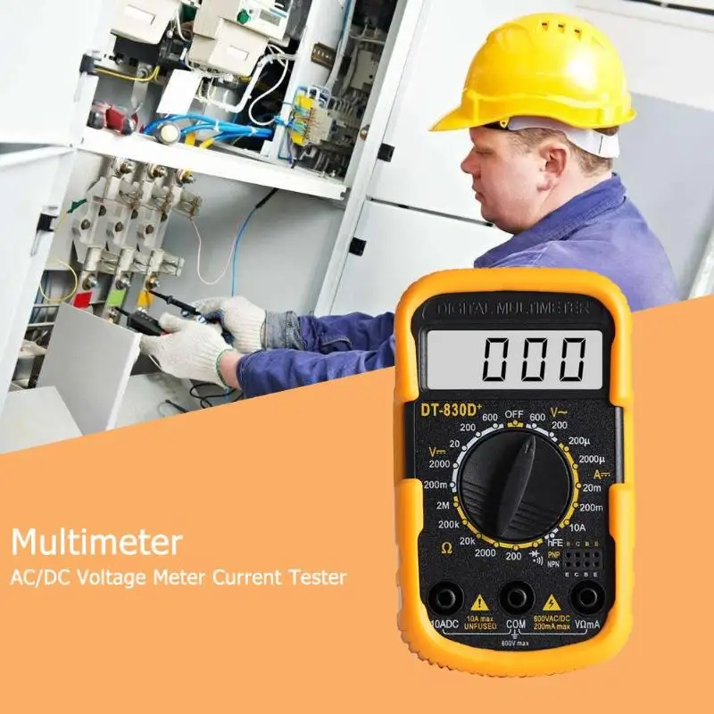 DT830D Мини Портативный цифровой мультиметр AC/DC измеритель напряжения тестер тока |