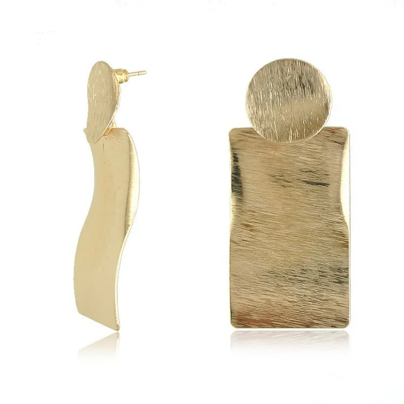 

Trendy Rock Vintage Punk Big Leaf Round Women Water Drop Pendant Metal Gold Dangle Earrings Bohemian Party Exaggerated Jewelry