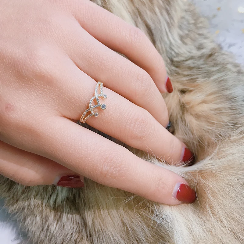 Fashion Classic Hollowing Gold Color Crown Shape CZ stone pave setting Ring Cute Sweet Girl Women Lady Beautiful Jewelry | Украшения и