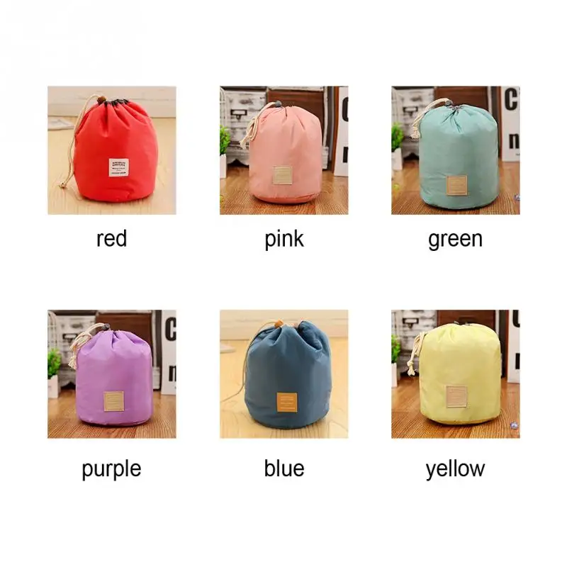 Новое поступление женские портативные косметические сумки Drawstring Pouch Bucket Shaped Makeup