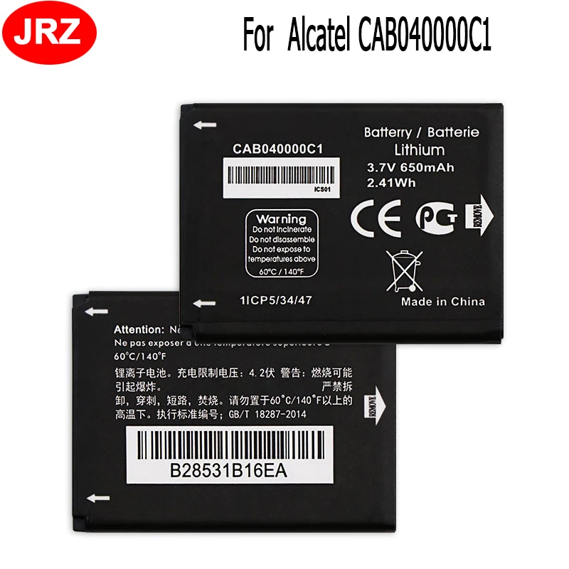 

JRZ для Alcatel CAB040000C1 Аккумулятор для телефона Alcatel OT-1035D 650mAh 3,7 V высококачественные сменные батареи