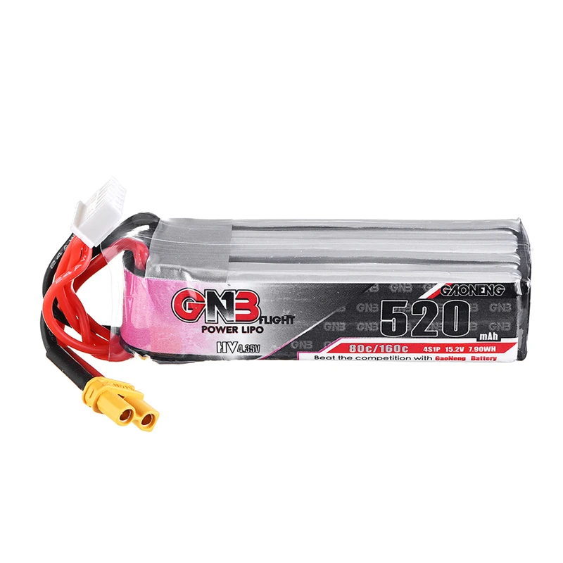 Gaoneng 15.2V 520mAh 80C 4S HV 4.35V Lipo Battery XT30 Plug for RC Racing Drone | Игрушки и хобби