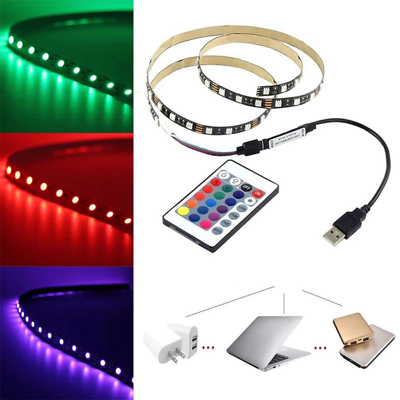 Ленсветильник светодиодная с пультом ДУ 1 5 м в постоянного тока 5050 RGB SMD 60