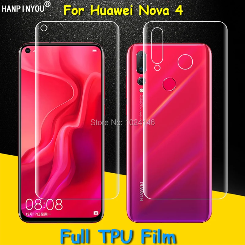 

Переднее/заднее полное покрытие, Прозрачная мягкая пленка из ТПУ, протектор экрана для Huawei Nova 4 Nova4 6,4 дюйма, изогнутые детали (не стекло)