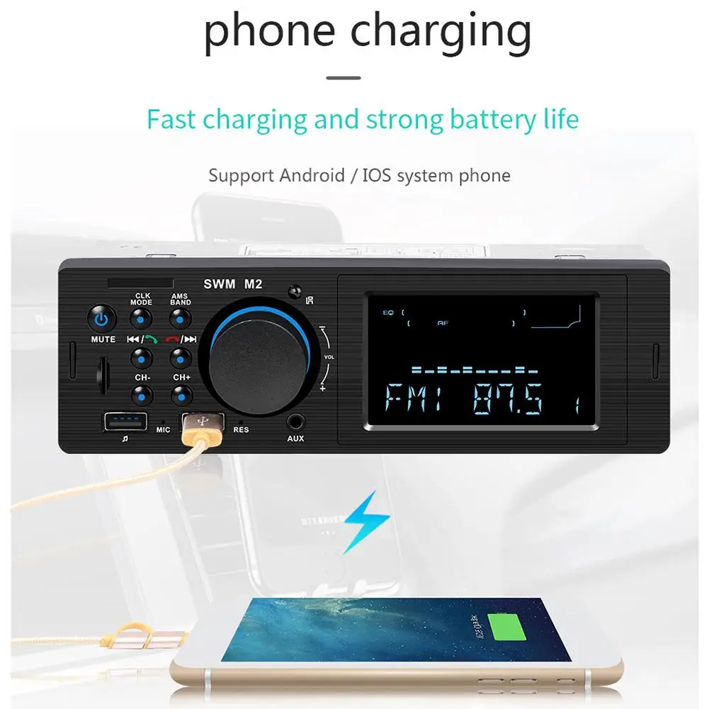 Автомобильный стерео MP3 музыкальный плеер FM Bluetooth Функция USB TF AUX радио автомобиля