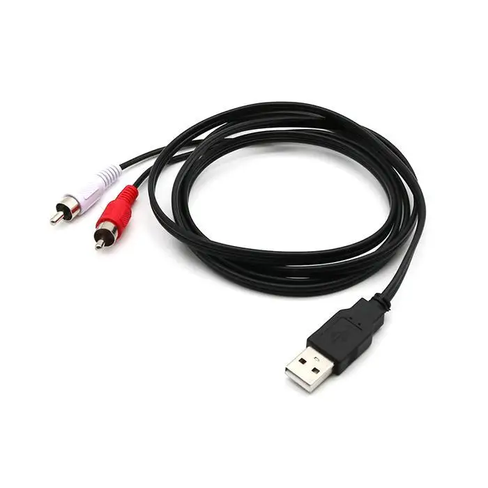 USB мужчина к двойной RCA мужской черный 2 AV кабель адаптер для телевизора 0 Шнур