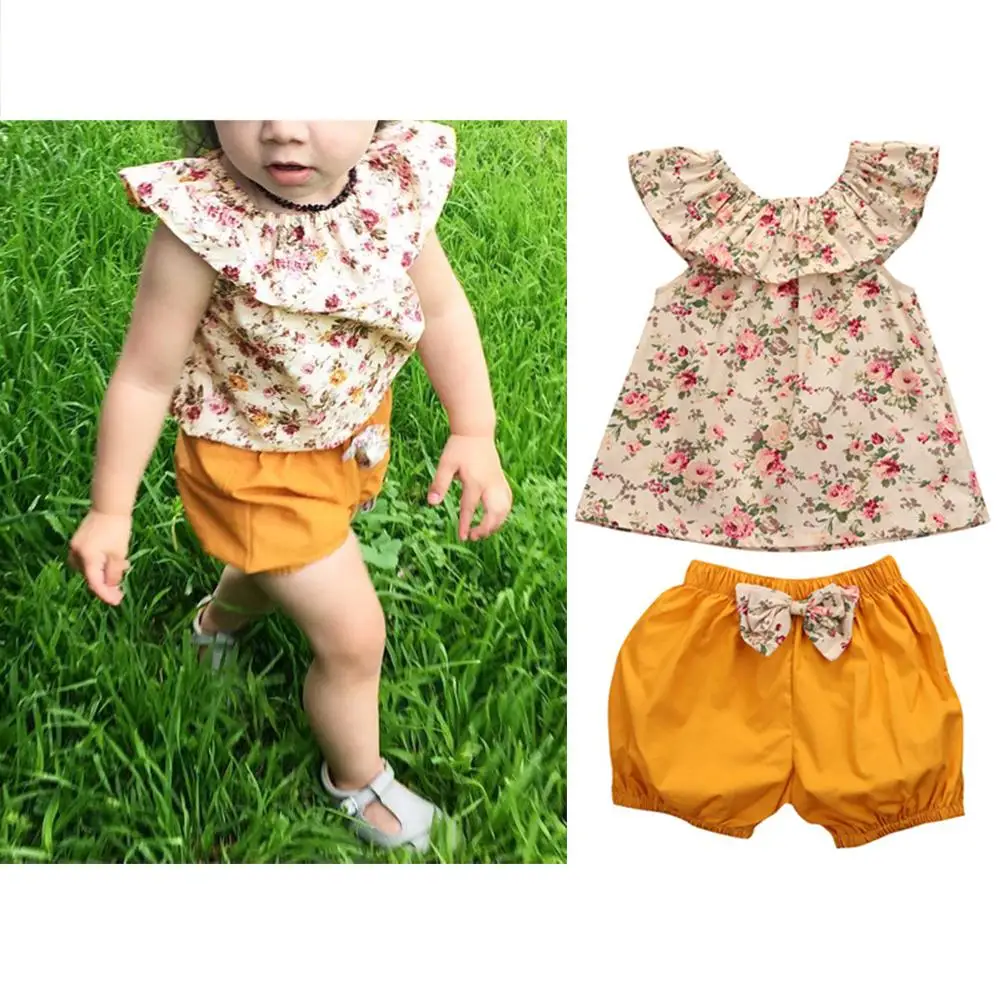 Kidlove/комплект летней одежды из 2 предметов для новорожденных девочек топ на