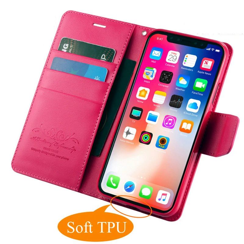 Чехол Деловой кожаный флип-кошелек чехол для iPhone 5S 6S 7 8 Plus SE X Роскошный телефона с