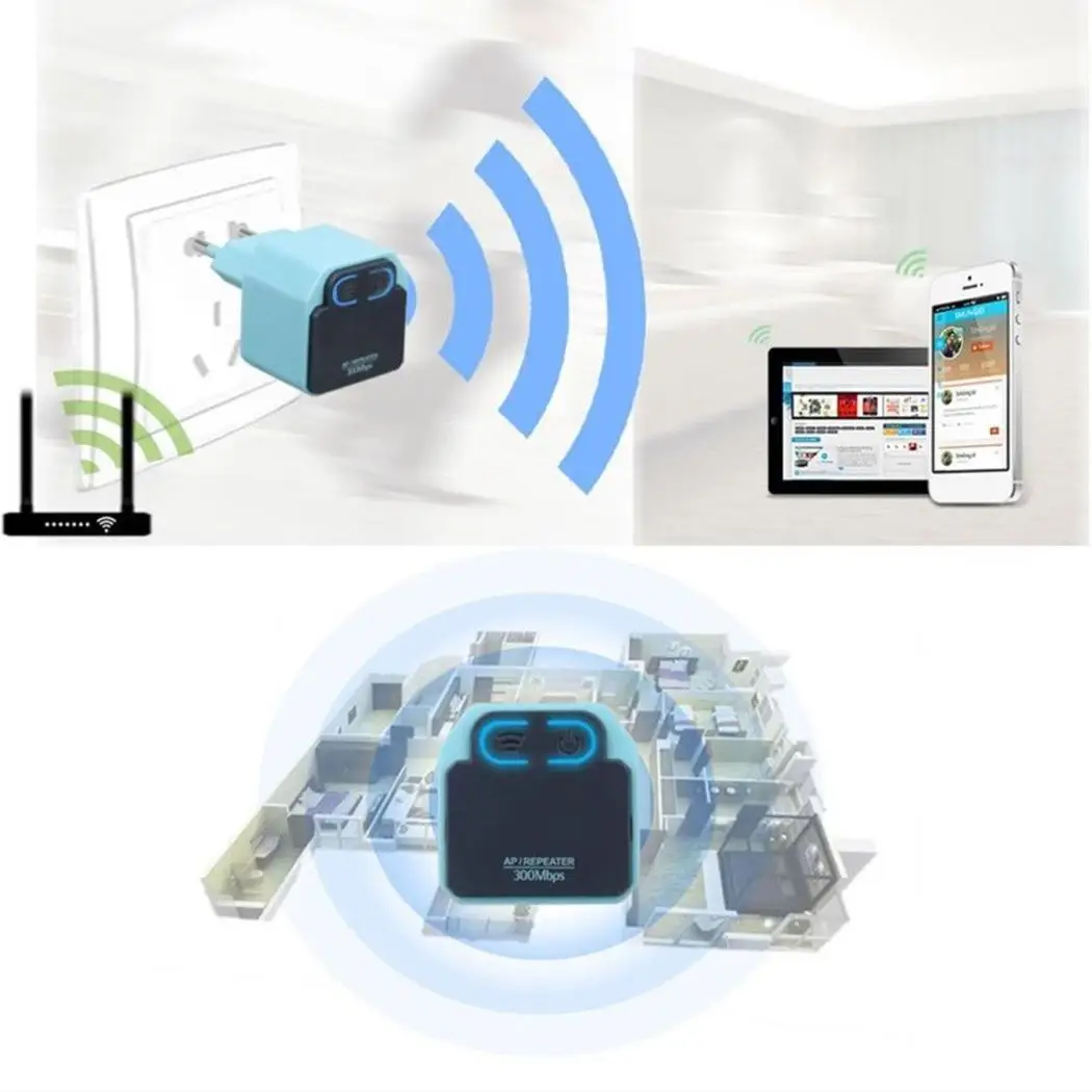 300 Мбит/с WiFi расширитель диапазона беспроводной 2 4 ГГц ретранслятор интернет