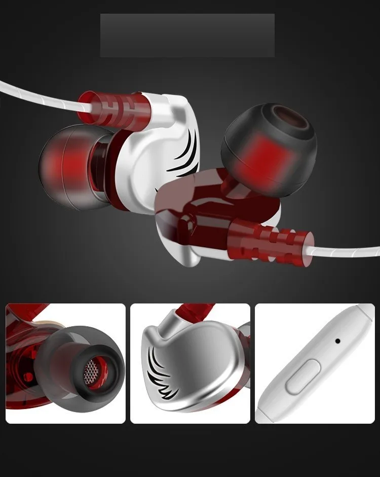 Mega Bass Earphone 3.5mm Wire Earbuds Karaoke Music In-Ear Stereo Headset With Mic Anti-detangle Fone De Ouvido | Электроника