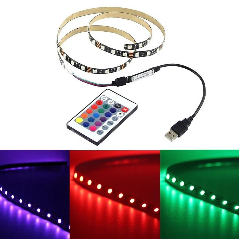 Ленсветильник светодиодная с пультом ДУ 1 5 м в постоянного тока 5050 RGB SMD 60