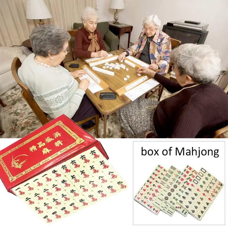 Портативный мини Китайский Маджонг редкий Игровой Набор Ретро мАч Jong Custom Fit Box