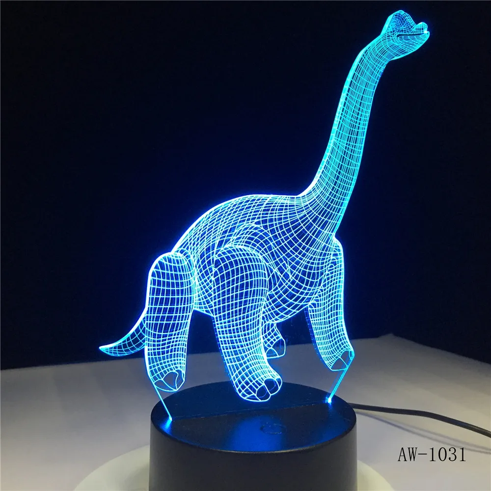 Светодиодная лампа с 3d-иллюзией дихродозавр бронтозавр дискозавр изозавр