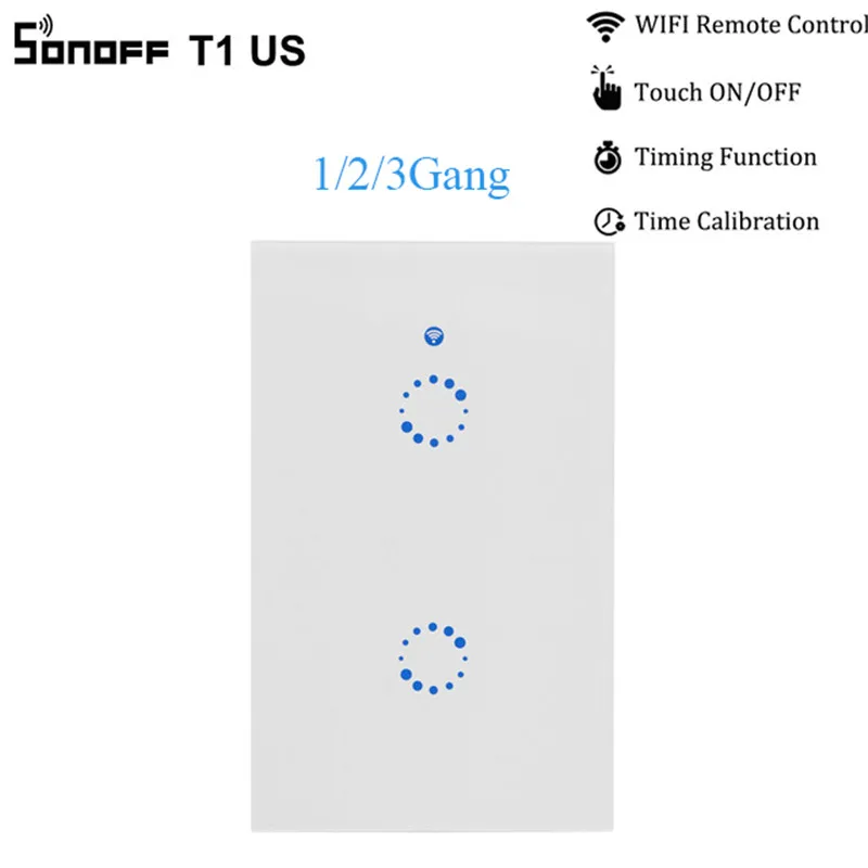 Sonoff T1 US Smart Wifi настенный выключатель света RF/APP/сенсорное управление светильник