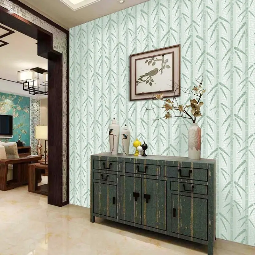 

Mural Chinese Bamboo Wallpaper Roll Self Adhesive Pvc Tv Background Wall Paper Waterproof Living Room Decor Wallpapers Ez108