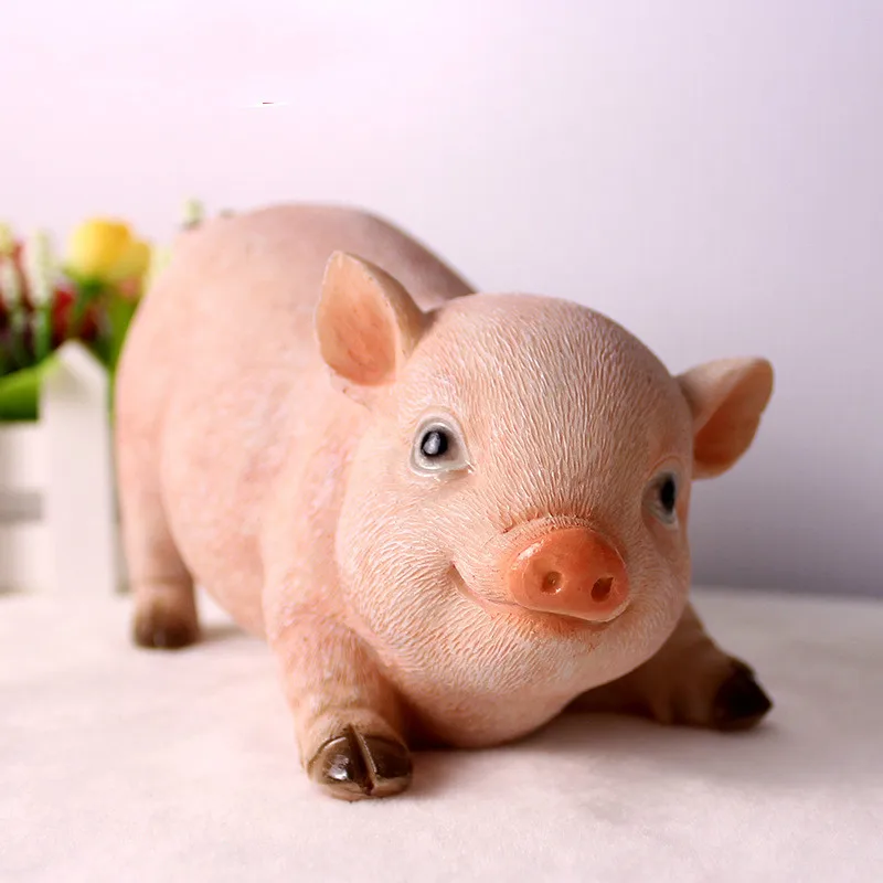 

Pig Lovely Simulation Resin Home Decoration Accessories Modern Figurine Living Room Ornaments