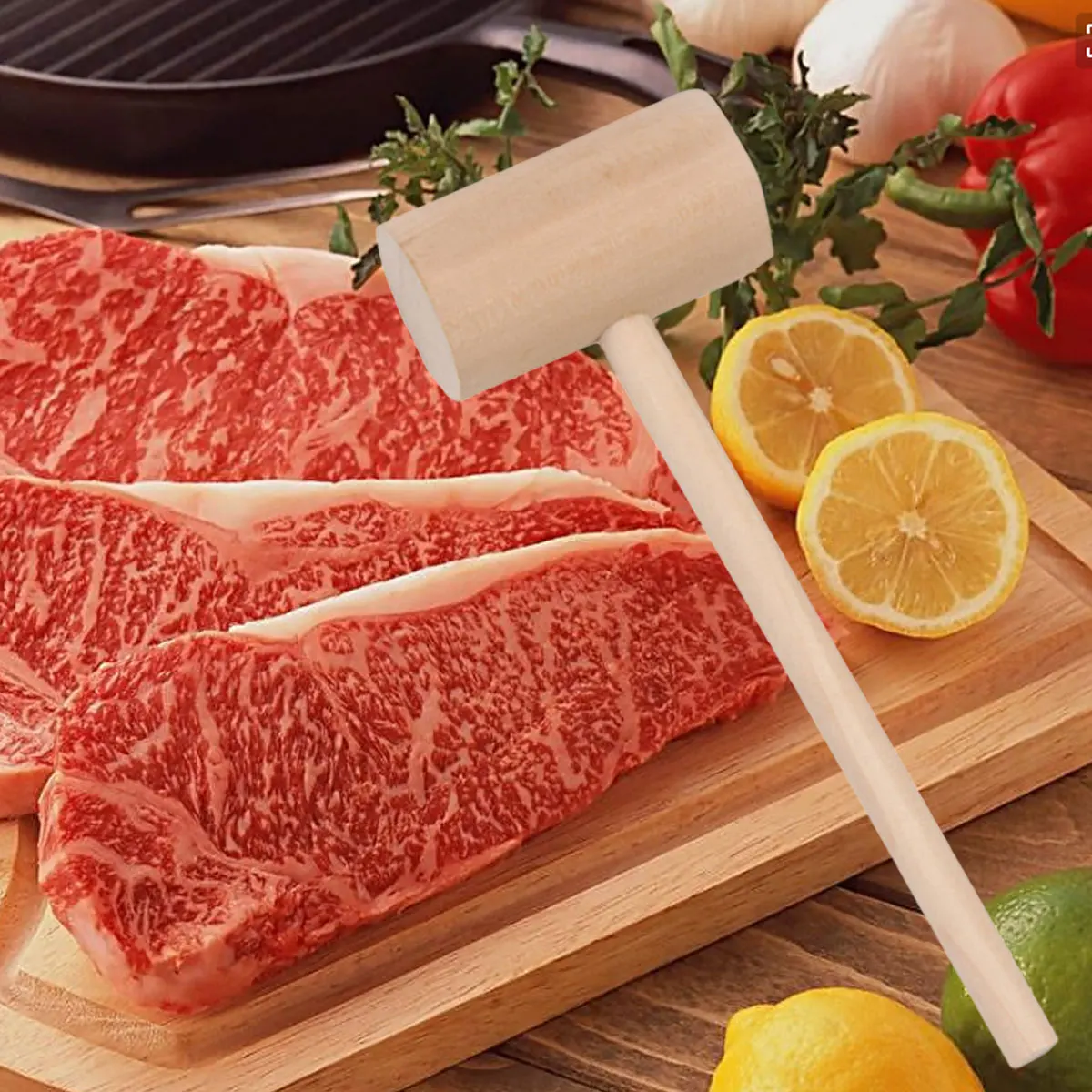 4 шт. двухсторонний инструмент для молотка деревянный прочный молоток мяса