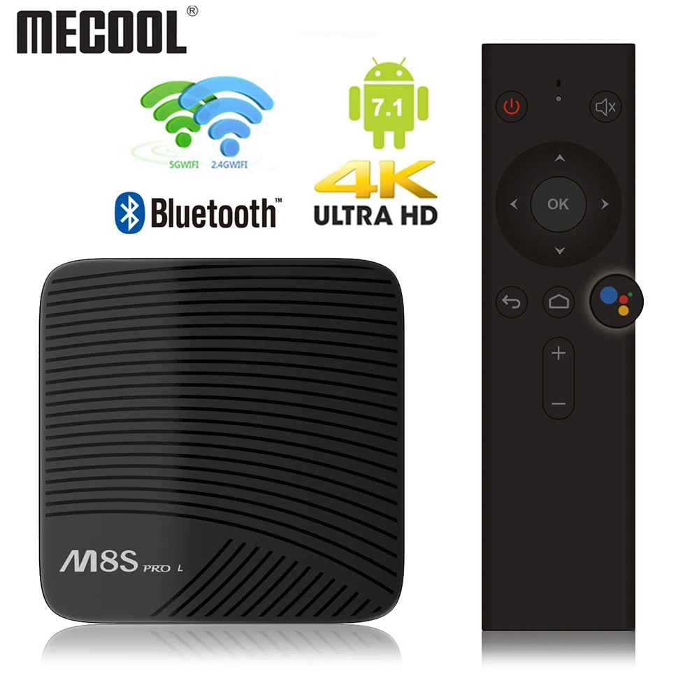 ТВ приставка Mecool M8S PRO L Smart TV на Android 7 1 Tv Amlogic S912 3 Гб 16 Гб/32 ГБ Голосовое управление 5G