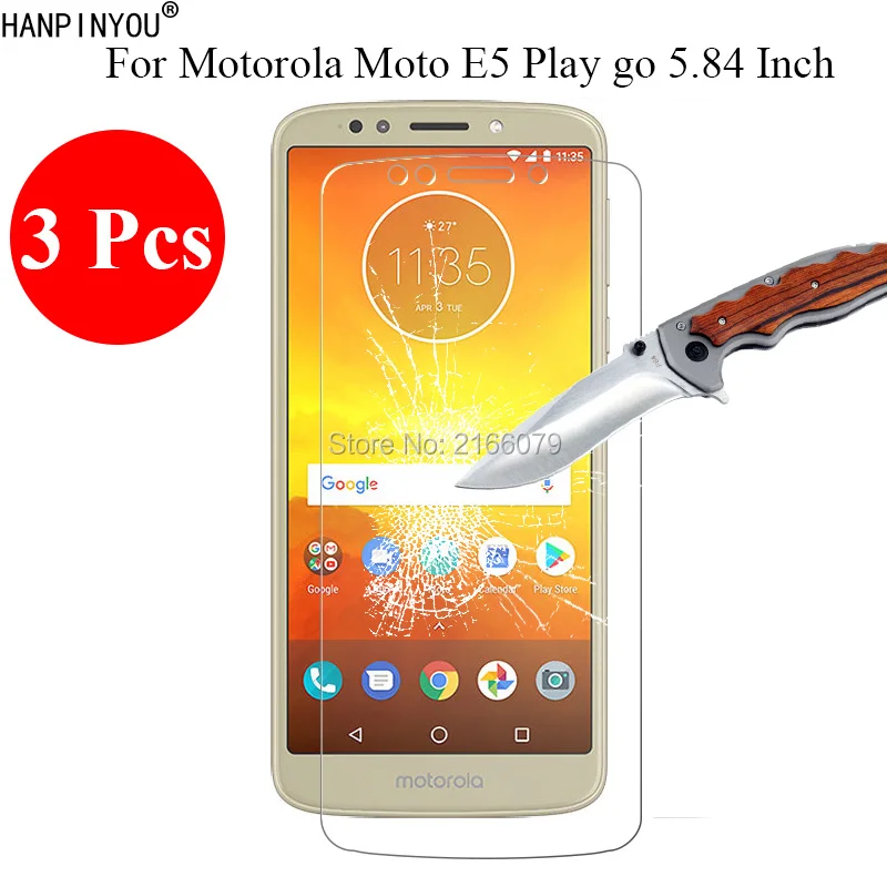 Новое закаленное стекло 3 шт./лот 9H 2.5D Защита экрана для Motorola Moto E5 Play E5Play go 5 84 дюйма
