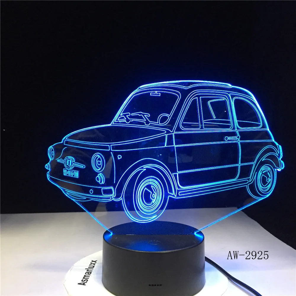 Крутой автомобиль 3D ночник 7 цветов Светодиодная настольная лампа сенсорный