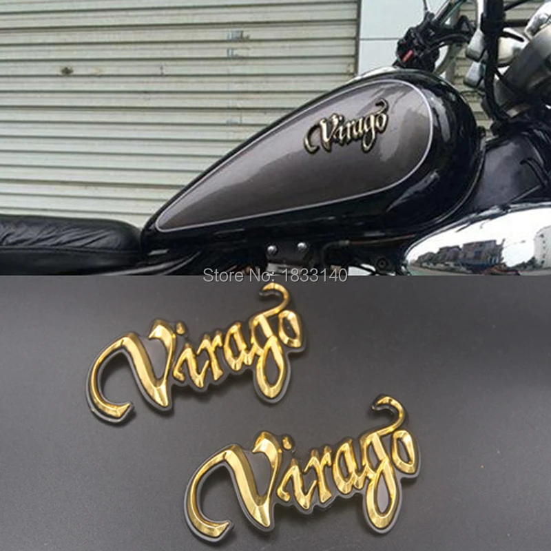 2x 3D наклейки для мотоцикла на корпус топливного бака YAMAHA XV250 XV400 Virago|Наклейки и