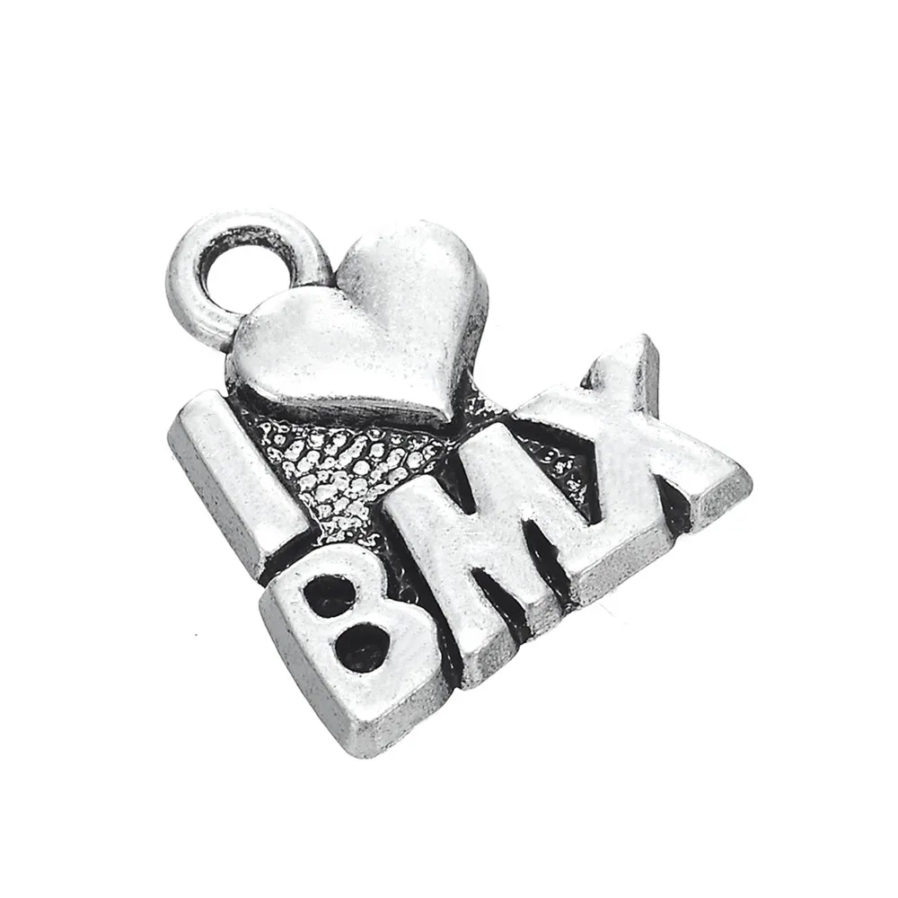 Подвеска LIKGREAT в виде сердца I Love с буквами BMX для изготовления ювелирных изделий