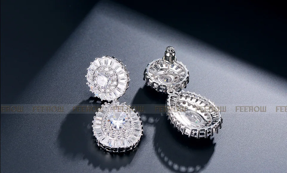 

2pcs Pack 2021 new luxury princess 925 sterling silver dubai wedding for women lady anniversary gift jewelry bulk sell J5199