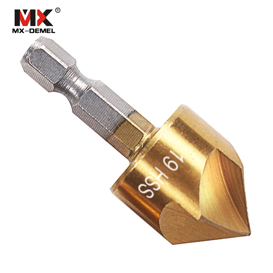 6 шт. 5 Флейта фаски столешница 1/4 &quotшестигранный хвостовик HSS 90 градусов