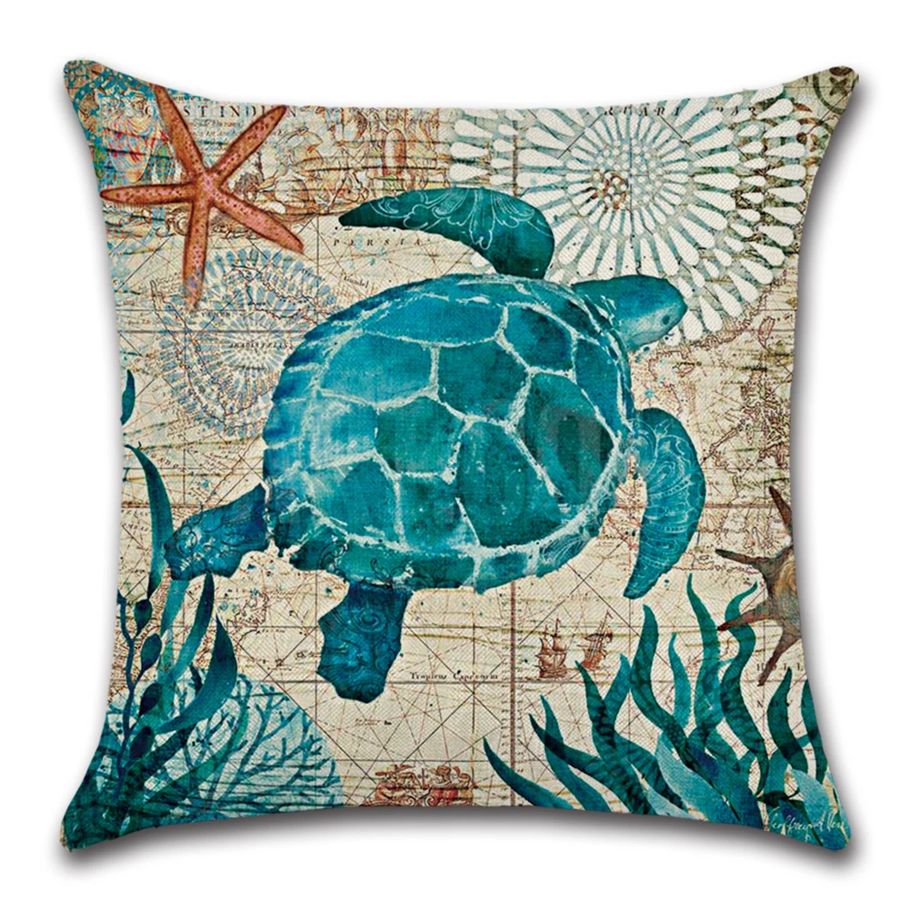 

New Green Leaf Print Cushion Set 45*45cm Cushion Cover Linen Throw Pillow Car Home Decoration Decorative Pillowcase