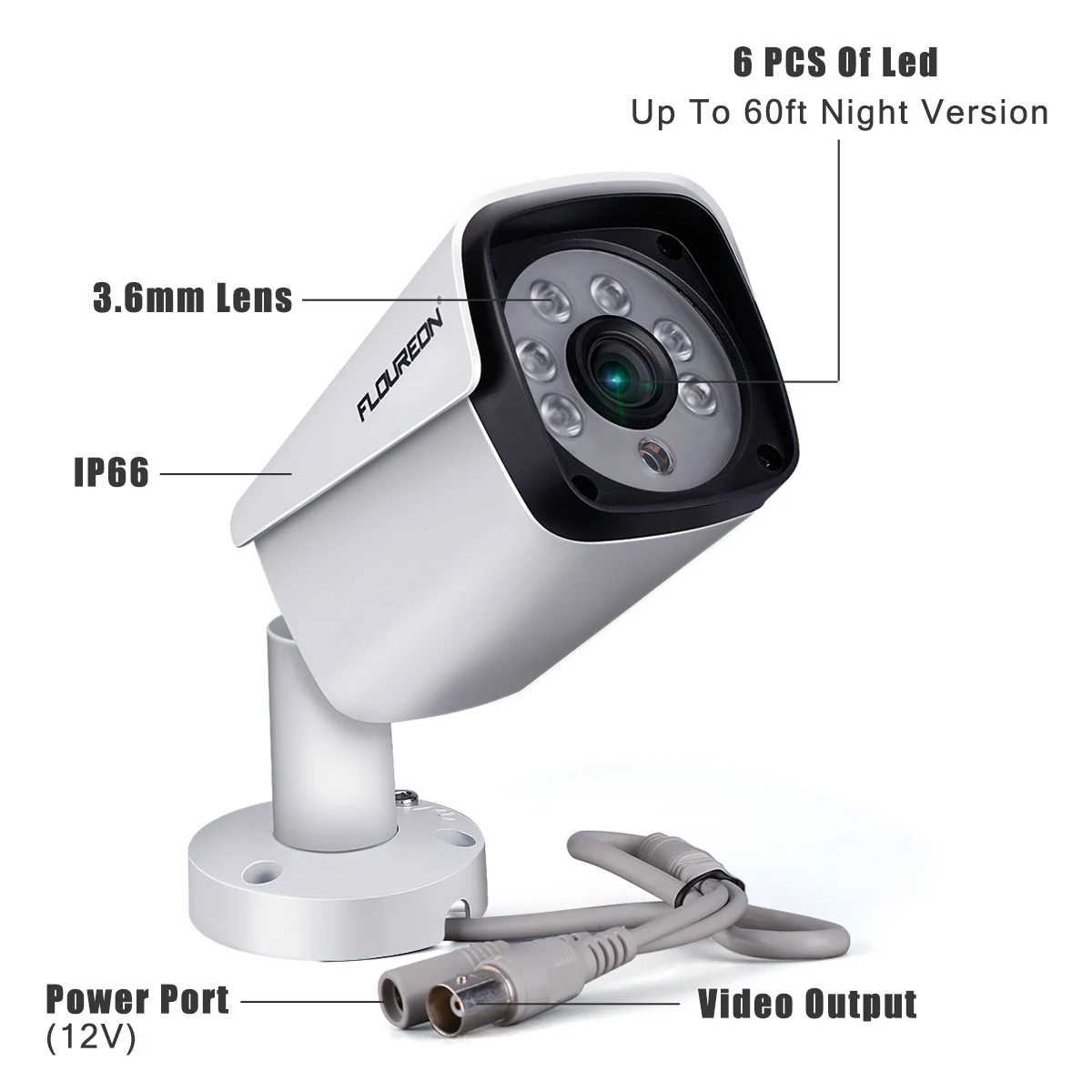 Floureon 4CH HD AHD DVR + 4 шт. 5MP водостойкие CCTV Крытый/Открытый пуля камера s дома/офиса