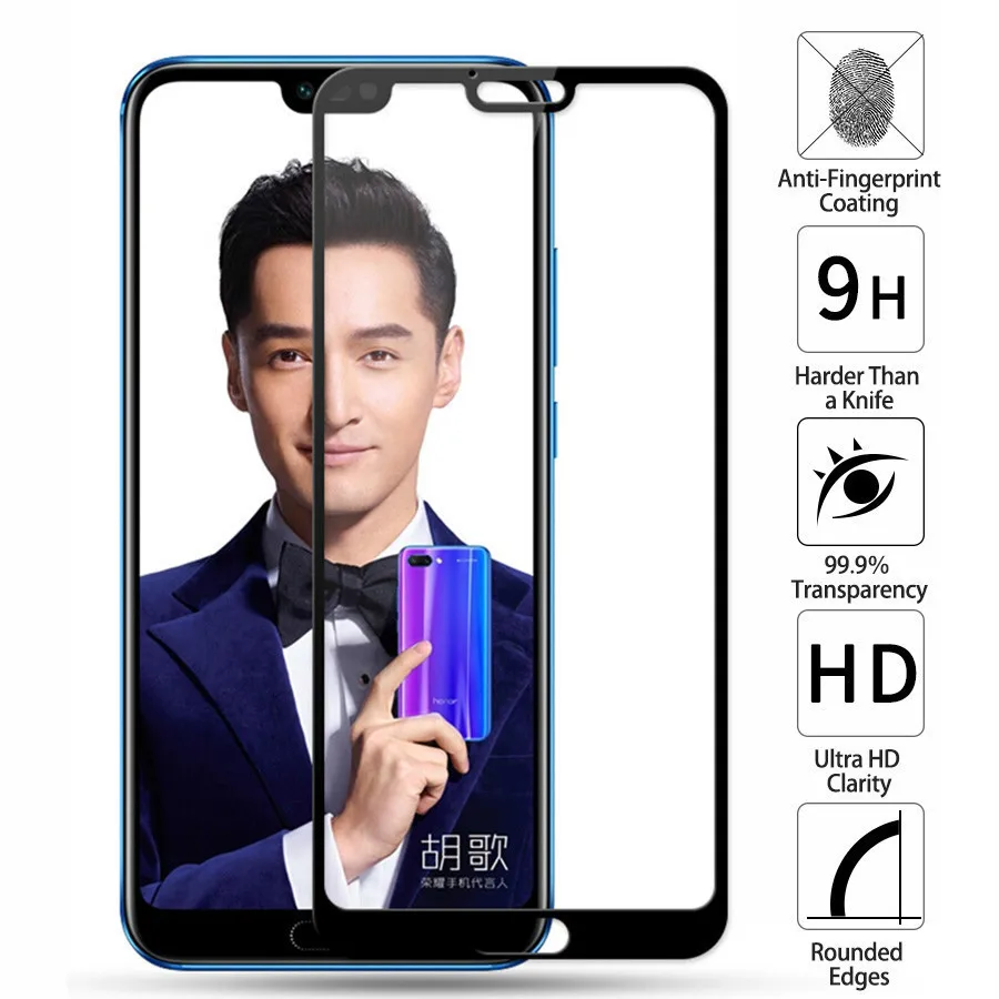 Закаленное стекло премиум класса для Huawei Honor 10 с полным покрытием защита экрана