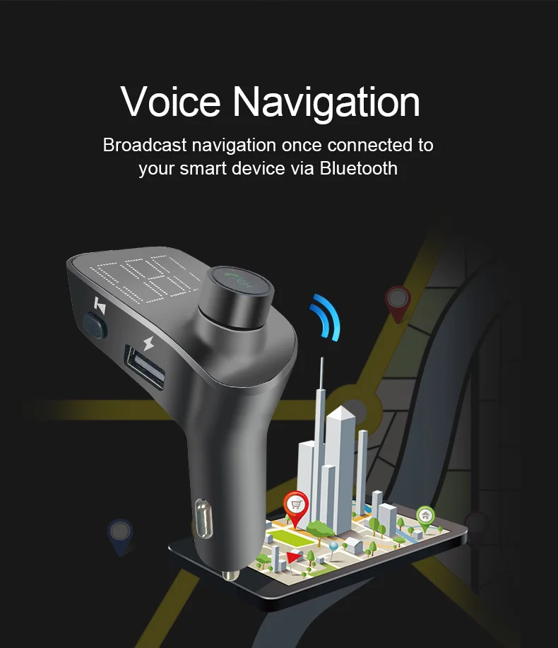 5 0 Bluetooth FM передатчик Комплект беспроводной связи для автомобиля большой