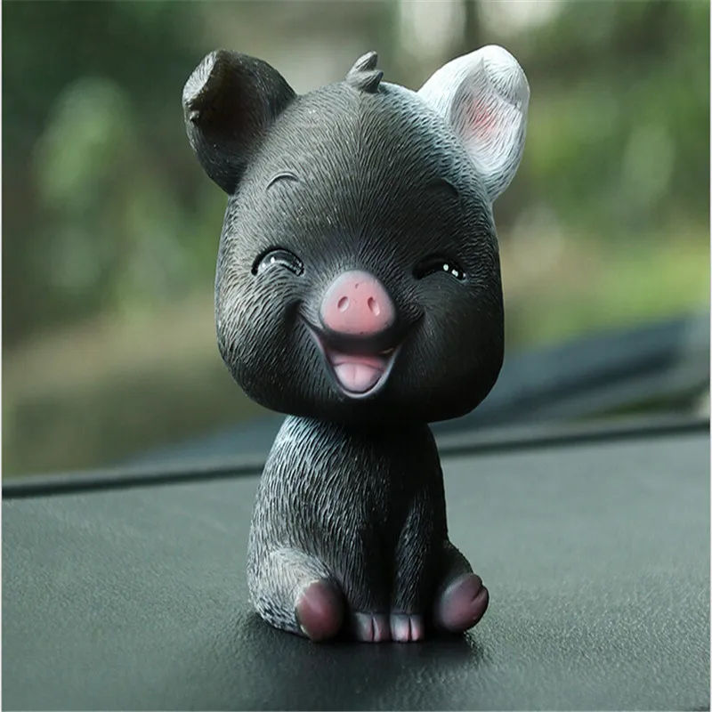 Cartoon Cute Pig Home Indoor Shaking Head Decoration Crafts Ornaments Sitting Posture Piggy Interior Decorations | Дом и сад