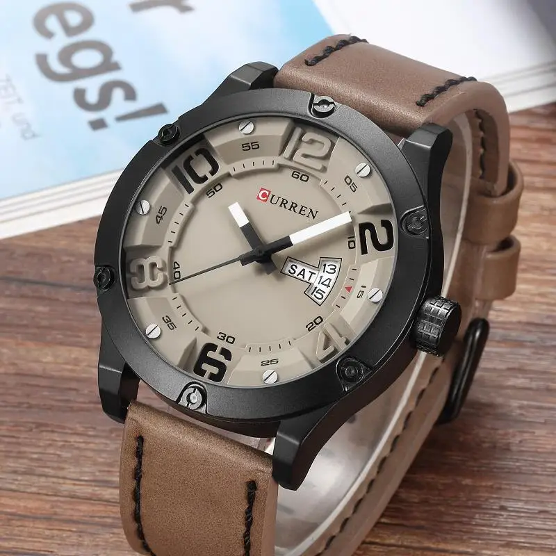 CURREN 2019 модный топ новинка роскошный бренд Relogio Masculino неделя дата Diaplay кожаный
