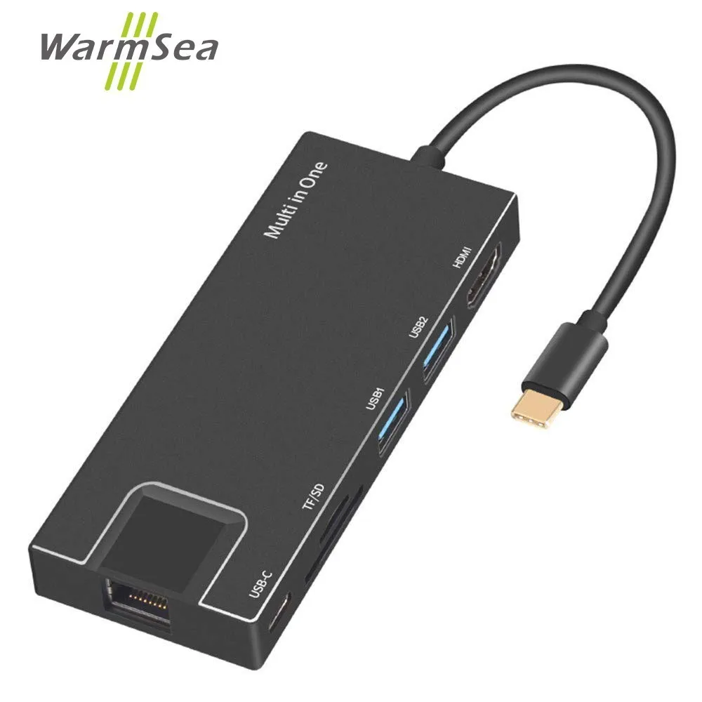 Usb type C концентратор 7 в 1 USB 3 0 HDMI 4K RJ45 адаптер Micro SD TF картридер кардридер usb OTG для