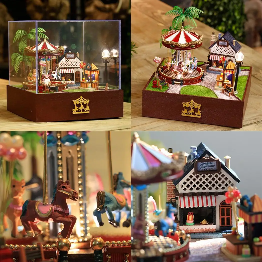 Красивый merry go светодио дный круглый светодиодный свет карусель музыкальная