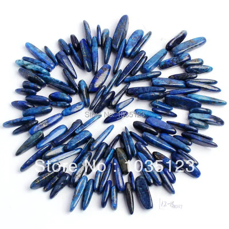 

12-18mm Natural Lapis Lazuli Stick Shape Loose Beads Strand 15" DIY Jewelry Making w53