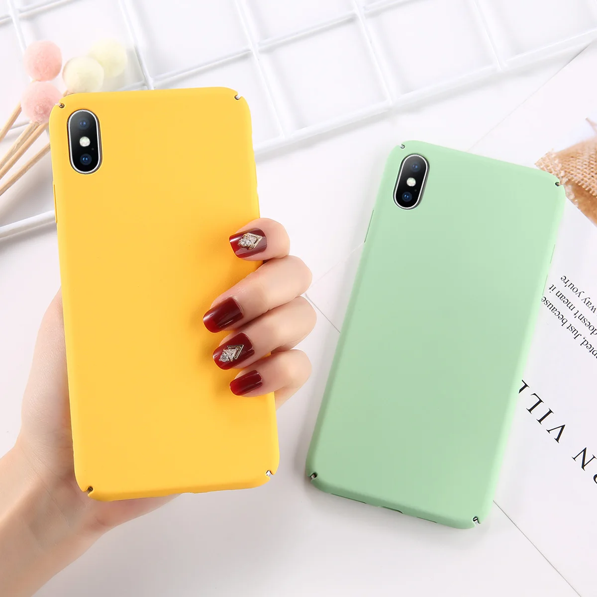 Телефон чехол для iPhone 7 6 6s 8 X плюс XR XS Max простой сплошной цвет Ультратонкий Мягкий