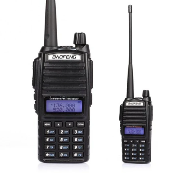 MOOL Baofeng UV-82L VHF / UHF Ham Two Way Radio Walkie-Talkie Pack 5 with 18cm Atenna &amp 3000mA Battery Black + 1 * Programmin |