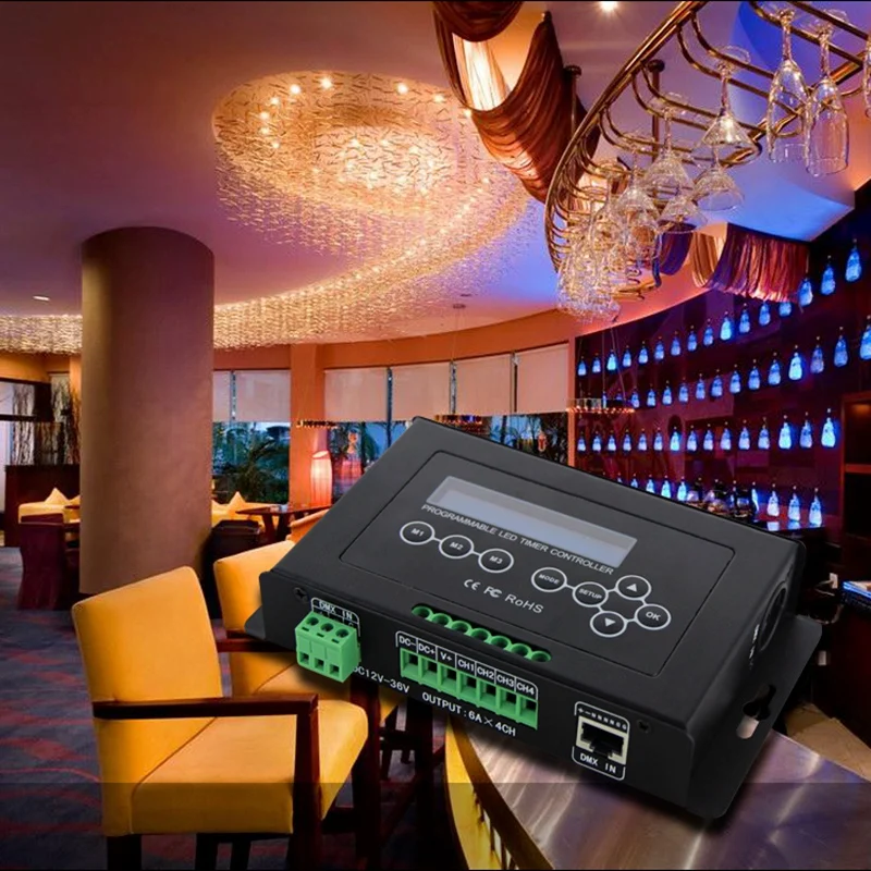 Bc-322-6A Dc12V-36V таймер Led диммер аквариумный контроллер Srip света Dmx 512 вход