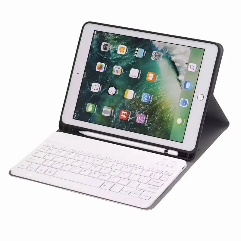 Тонкий кожаный чехол со съемной Bluetooth клавиатурой для iPad 5/6/2017/2018/Pro 9 7 &quot Чехол