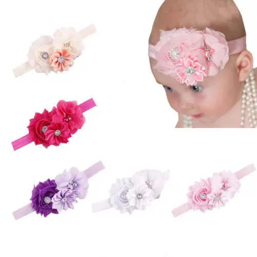 1Pc Newborn Infant Toddler Baby Girl Bow Flower Headband Hair Band Girls Accessories Birthdays Party Headwear | Детская одежда и