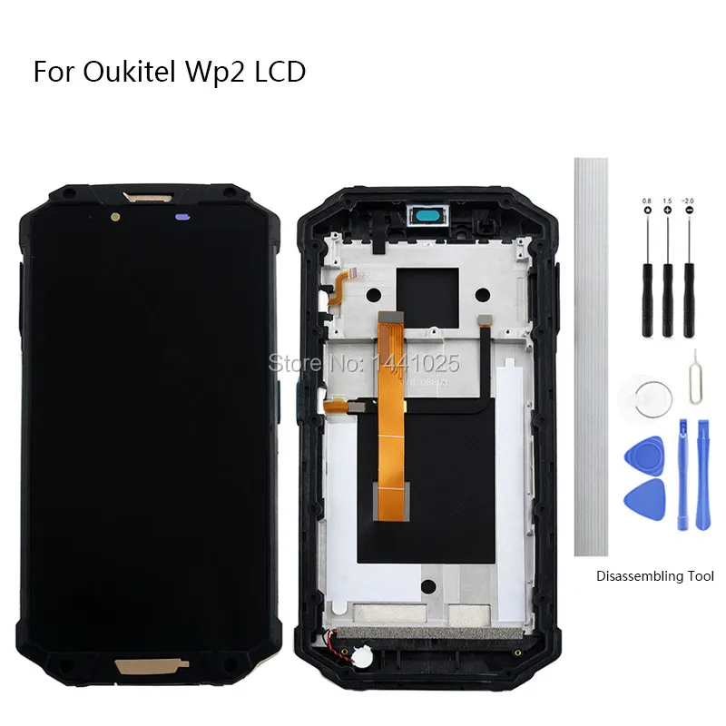 Сменный ЖК экран для Oukitel WP2 сенсорный 6 0 дюйма черный с рамкой|Экраны мобильных