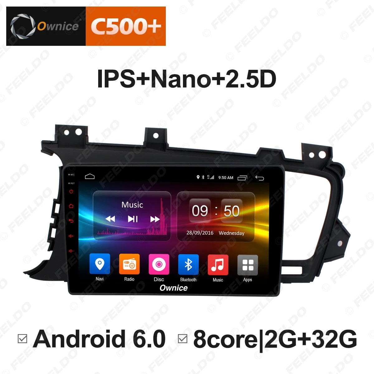 FEELDO 9 &quotAndroid 6 0 4 ядерный/DDR3 1G/16G/поддержка 4G ключ автомобильный медиаплеер с GPS/FM/AM