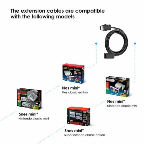 Handle Extension Cable Cord for Nintendo SNES And NES Mini Classic Controller | Электроника