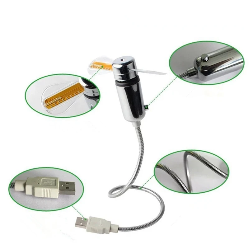 USB светодиодный вентилятор-часы с функцией отображения в режиме реального