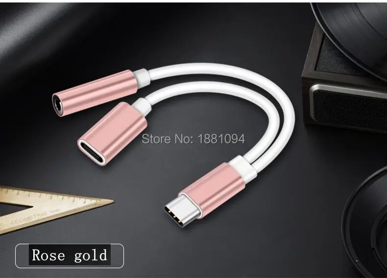 200pcs/lot USB Type C Adapter Charger Audio Cable 2 In 1 Type-C To 3.5mm Jack Earphone Aux Converter For Huawei xiaomi phone | Электроника