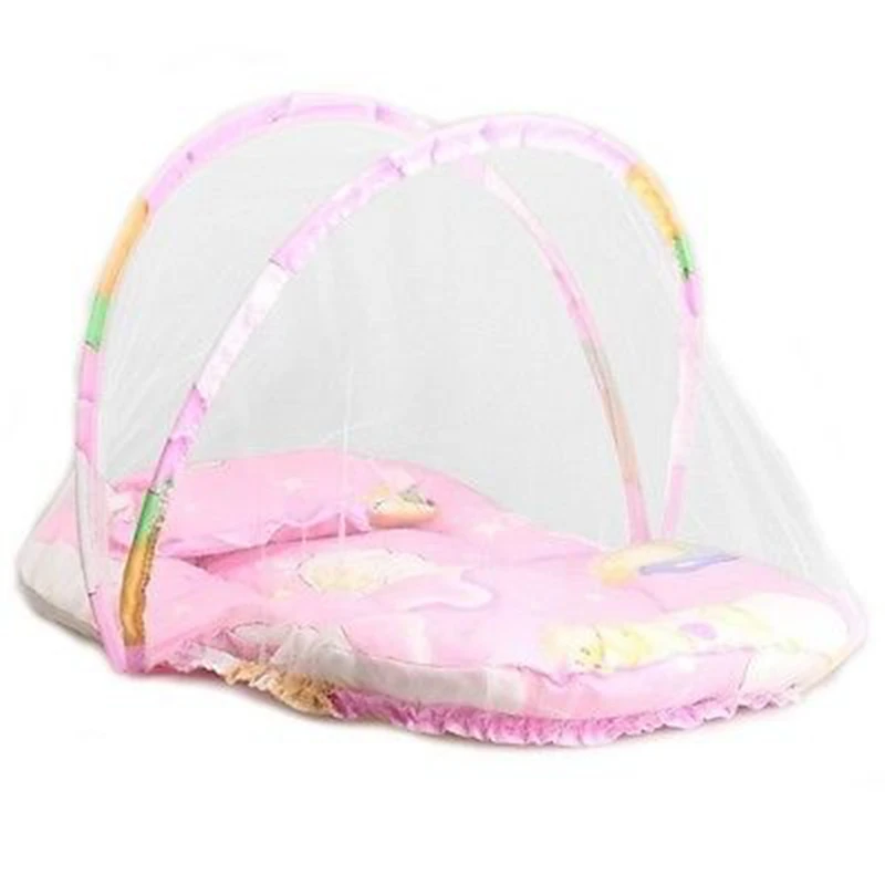 Розовая голубая детская складная кроватка с мультяшным рисунком палатка для - Фото №1