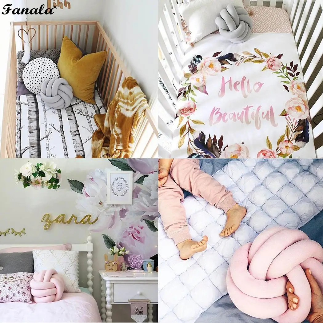 Soft Knot Ball Cushion Kids Bed Stuffed White Pink Grey Green 18cm/7.1inch Pillow Home Dcor | Дом и сад
